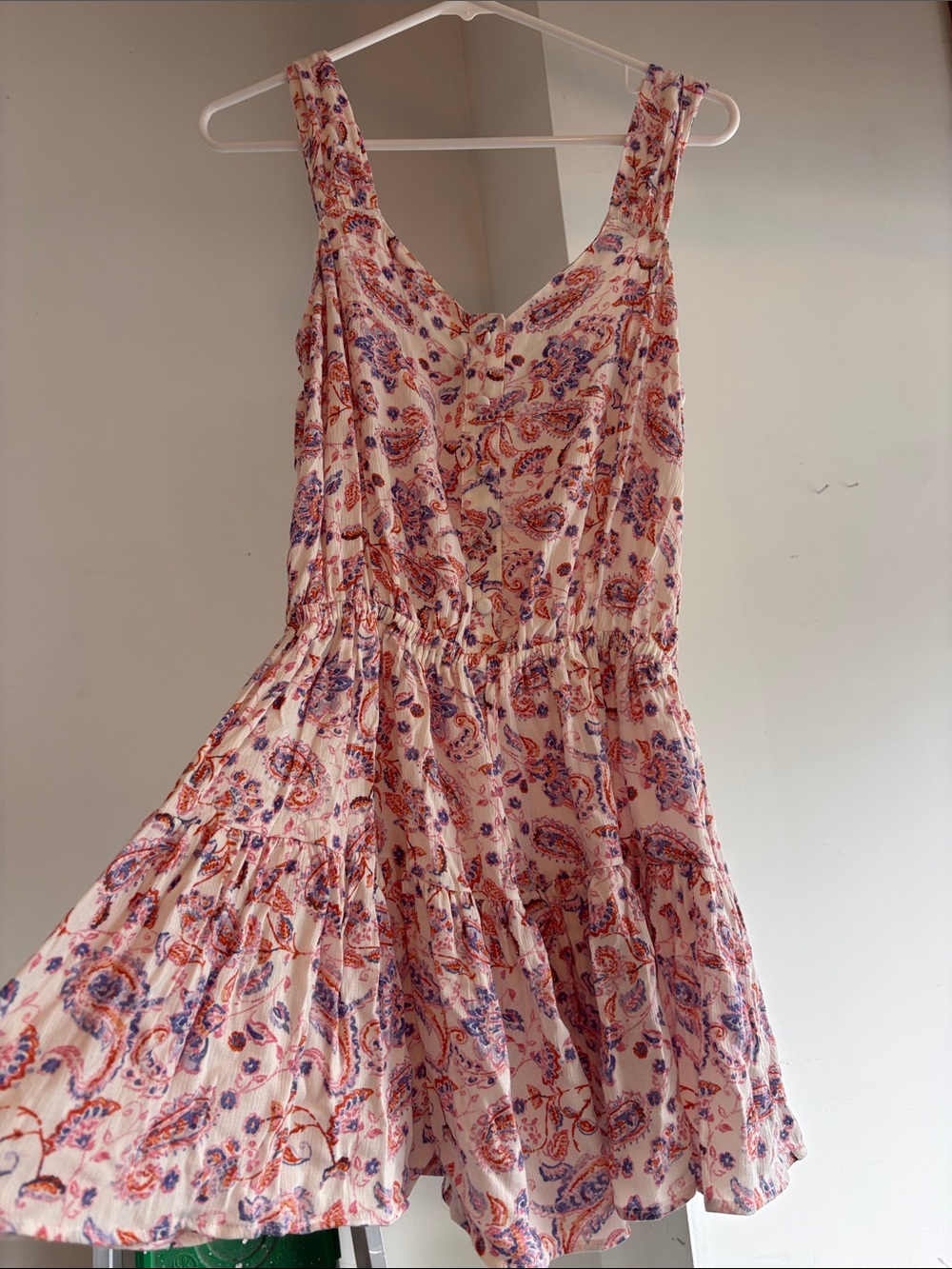 Jessica Simpson Pink Paisley Mini Sundress with Purple & Orange Accents